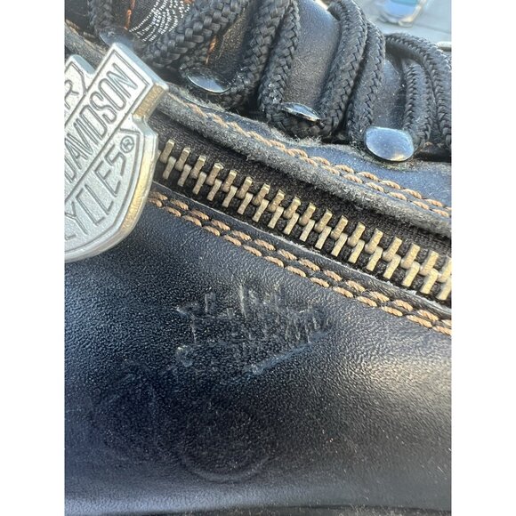 Vintage Harley-Davidson leather lace side zip lug sole boots sz 7 biker - Picture 12 of 16